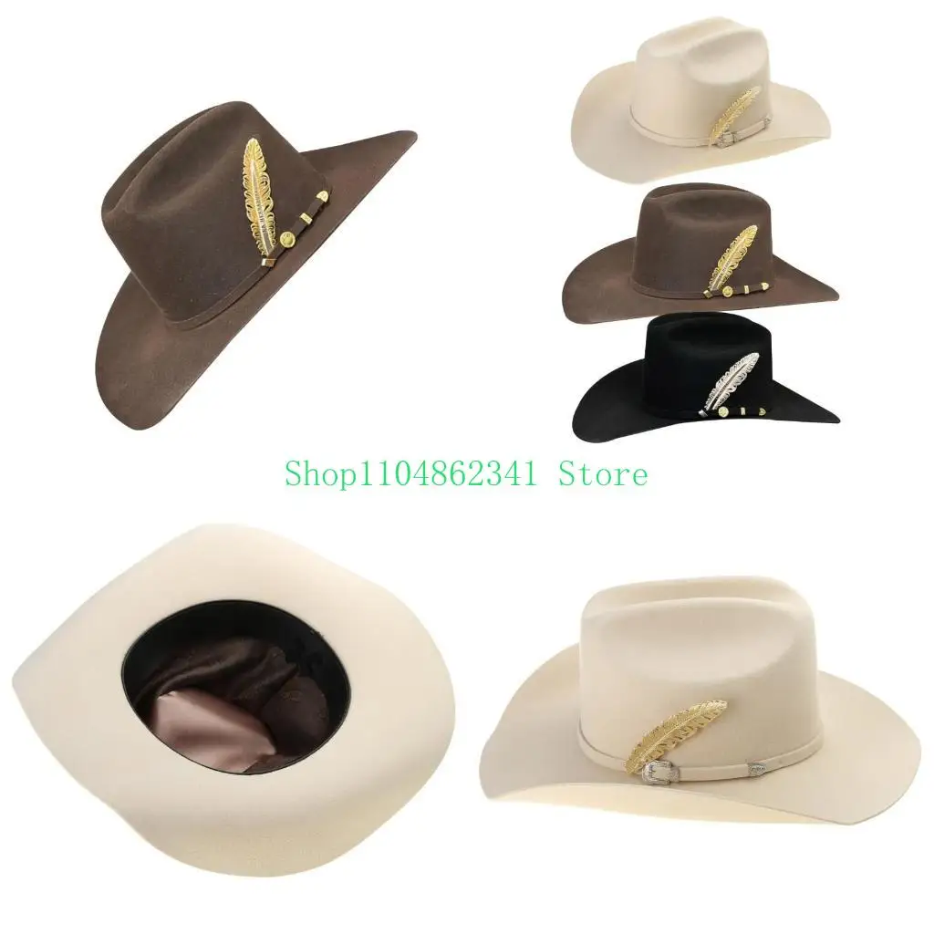 

5asd Wool Gentleman Hat Masquerades Party Hat Cosplay Costume Hat Travel Headdress