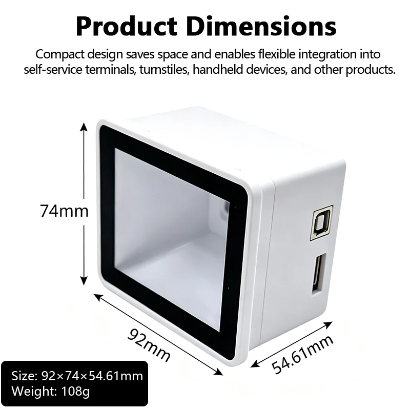 LONVILL Barcode Scanner Module Global Shutter 640*480 Image Sensor Barcode Decoding Module for Screen and Paper Code Reading
