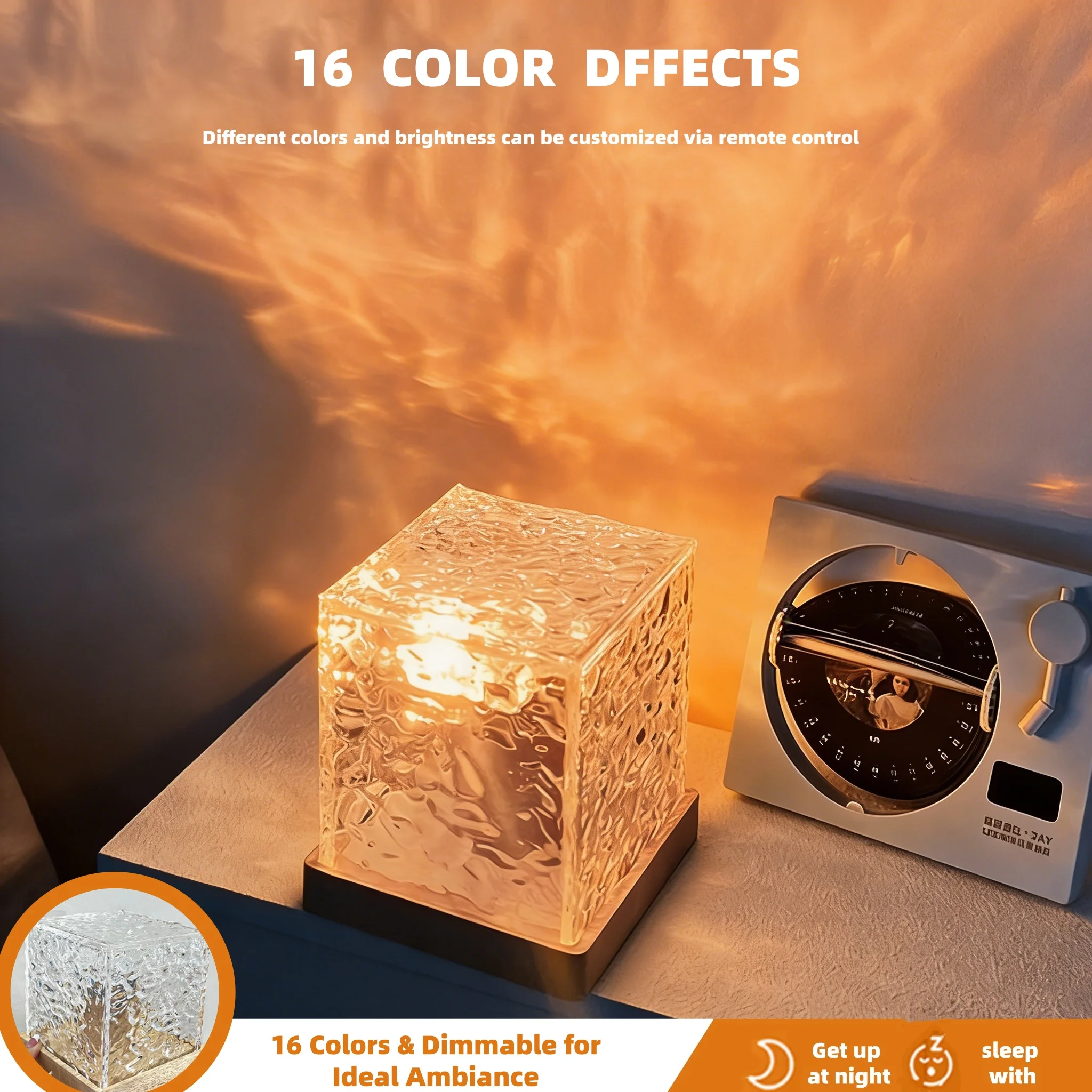 

New 16 Colors Night Light Remote Control Ocean Wave Projection Lamp Aurora Ambient Light Home Decor For Living Room Bedroom