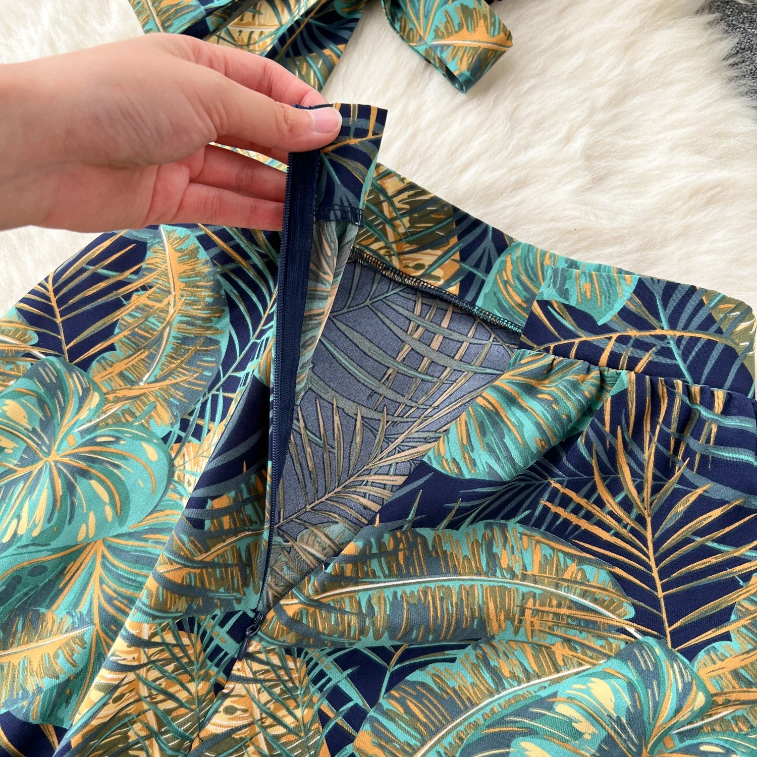 Sexy Beach Two Piece Suit Women Summer Strap Exposed Navel Short Vest+split Long Skirt Vintage Printed Suits