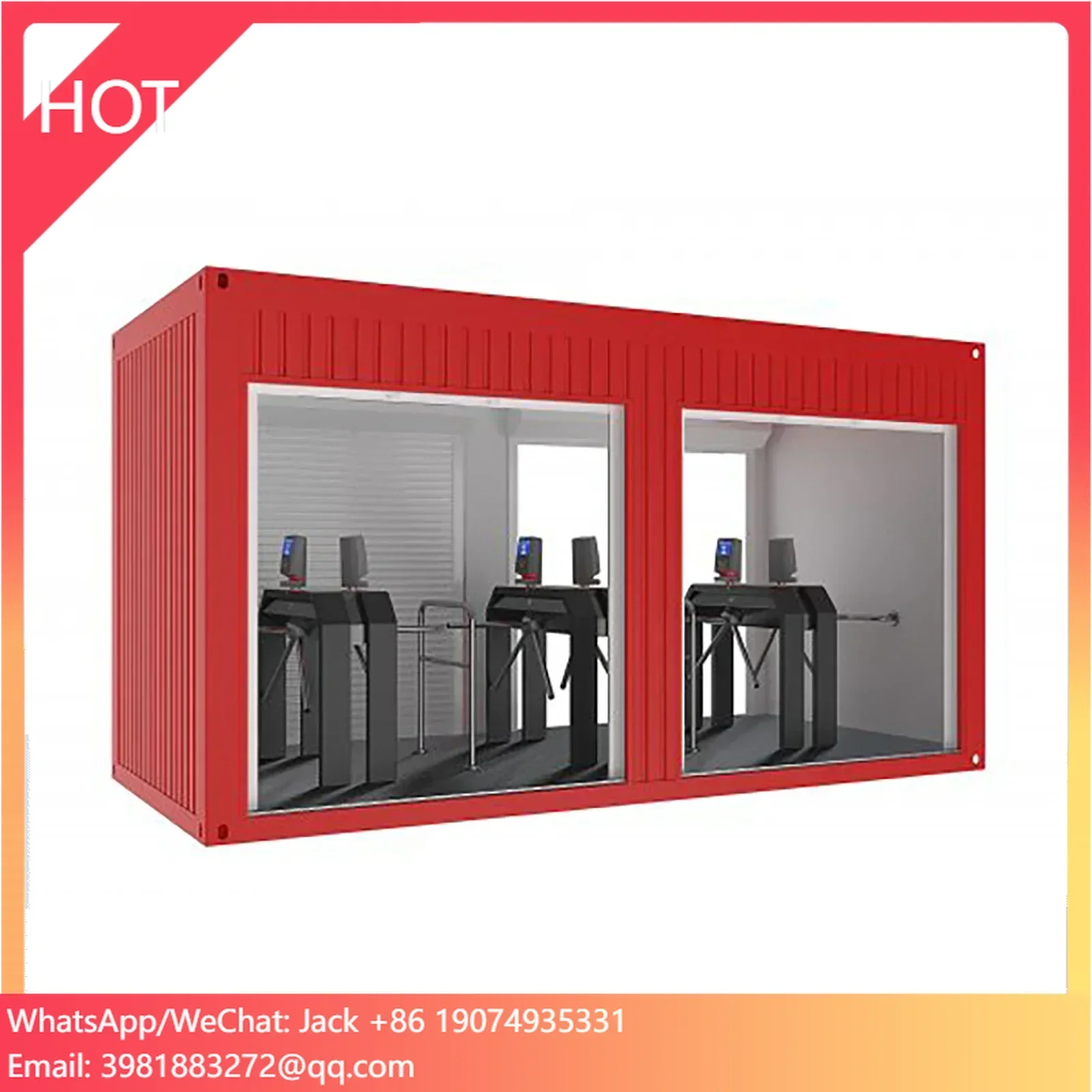 Container Turnstile Gate For High-Traffic Access Control With RFID And Facial Recognition