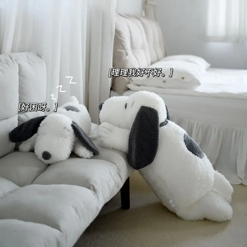 Big Size Snoopy Cushion Plush Toy Snoopy Stuffed Doll Kid Toy Snoopy Plushies Pillow Korean Lazy Style Home Decoration Girl Gift