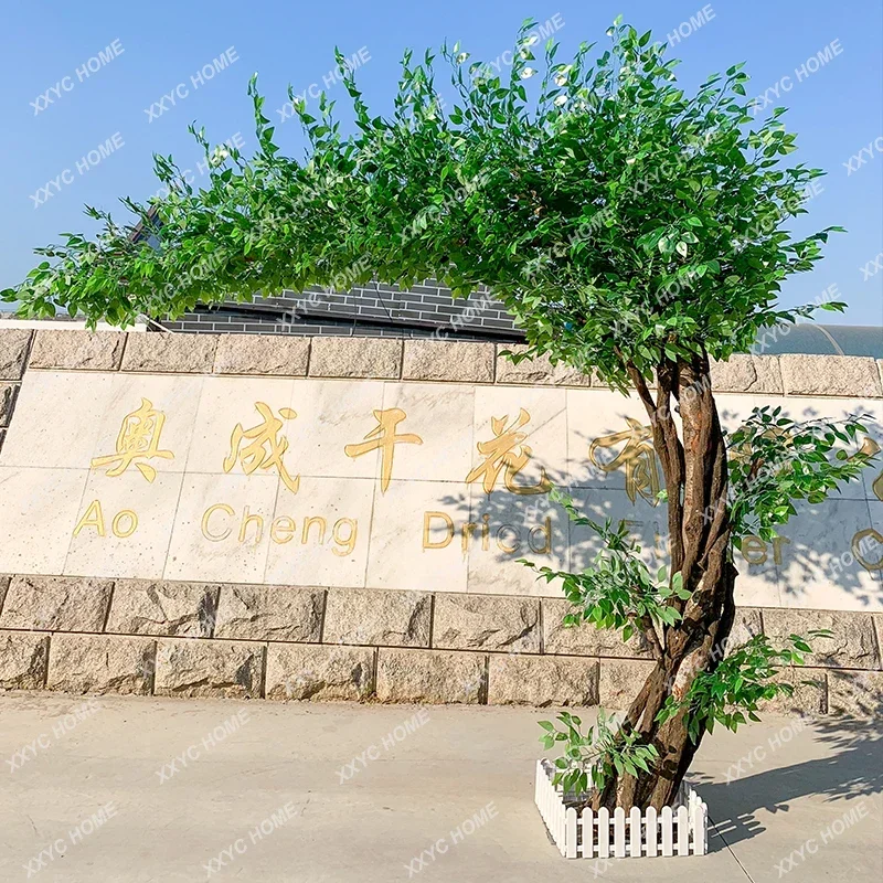 

High-End Simulation Banyan Tree Green Plant Fake Trees Indoor and Outdoor Decorative Landscaping Bionic Window Wishing Tree