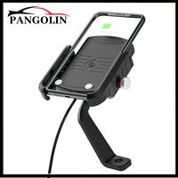 15W Motorcycle Motorbike Rearview Mirror Phone Holder Charger USB Fast Charging Smartphone Stand 360° Mobile Cellphone Support