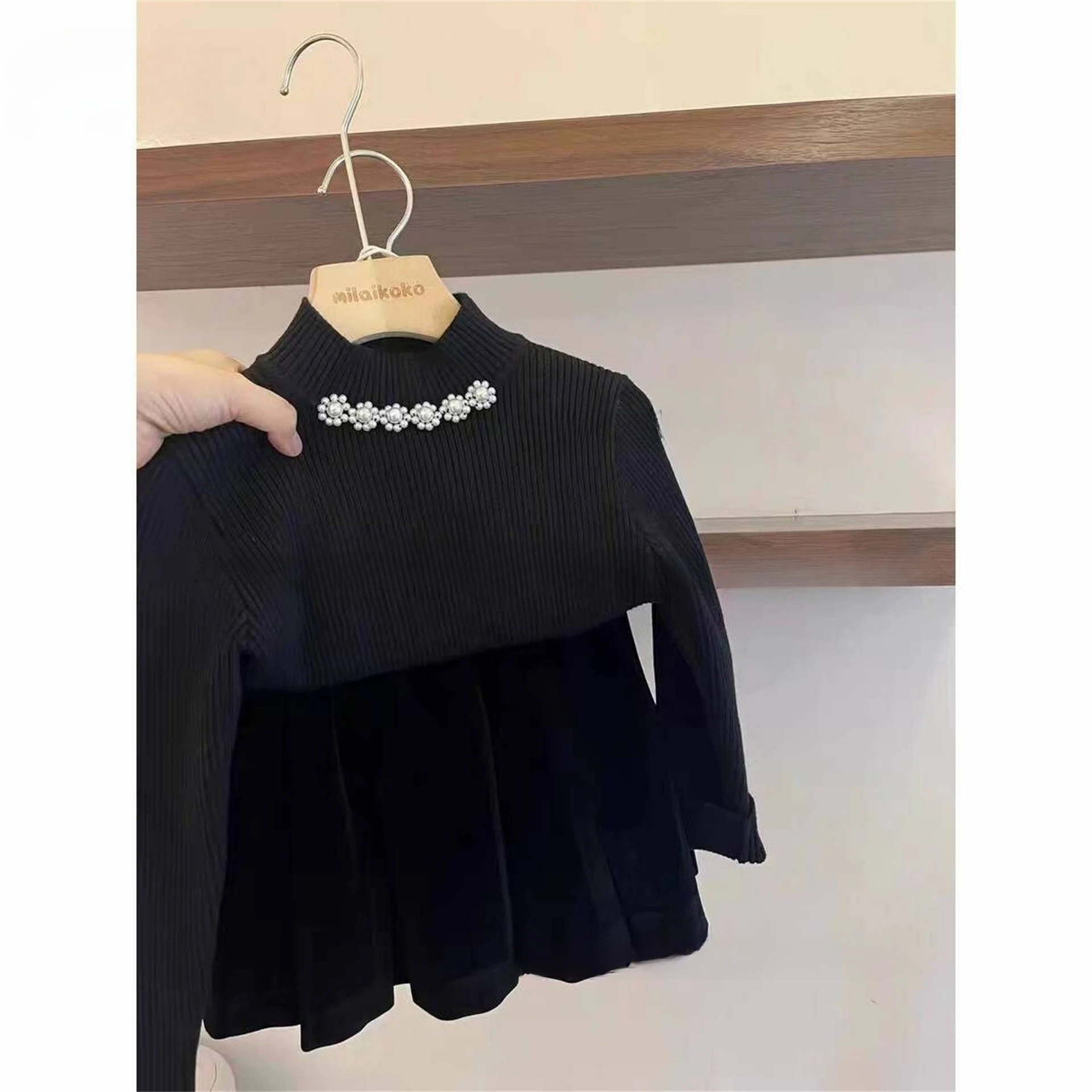 

new autumn and winter thickened bottoming turtleneck sweater for girls clothes middle-aged and older children knitted