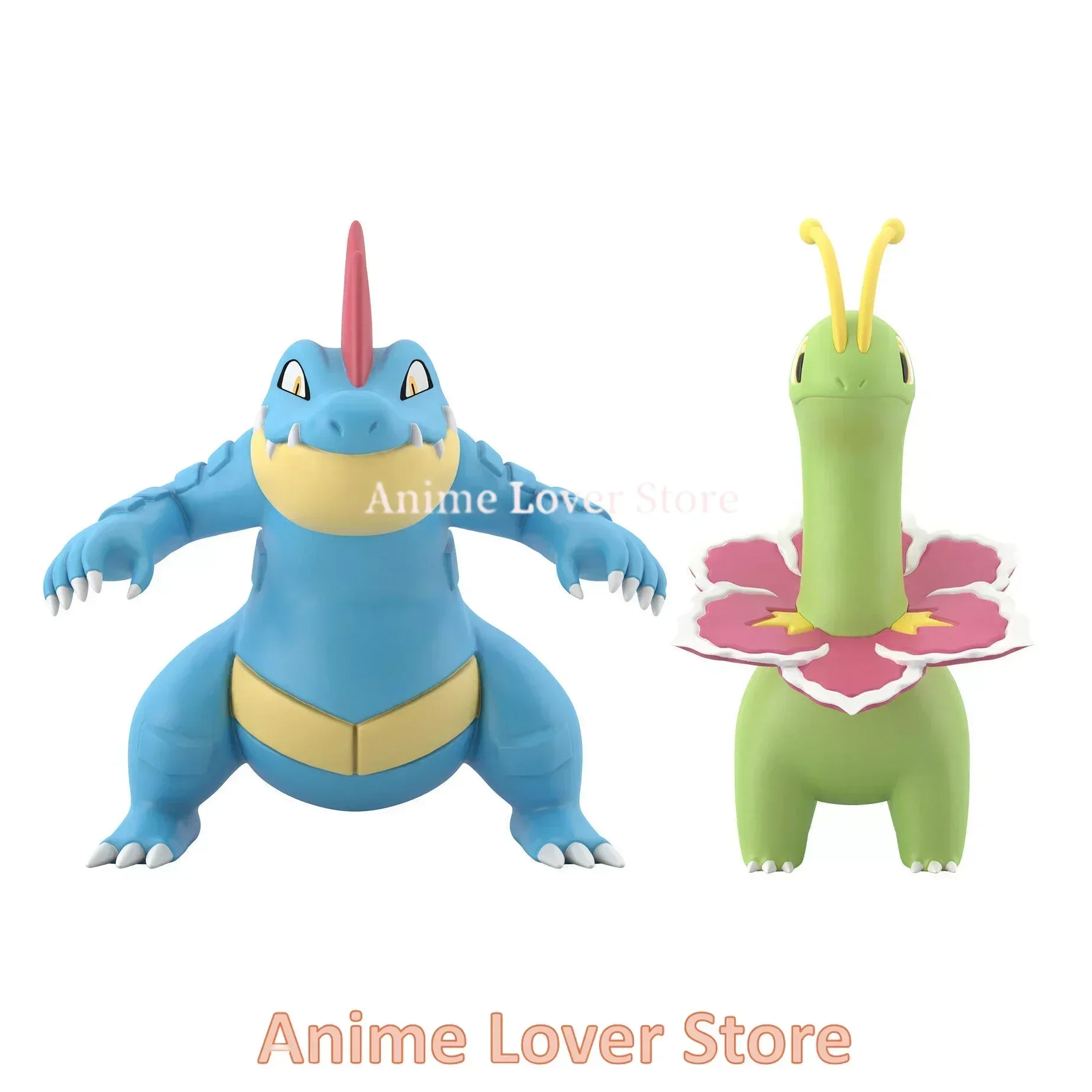 Bandai-Figura Anime Brinquedos para Crianças, Original Scale World, POKEMON Johto Region Feraligator Meganium, Modelo Colecionável de Ornamentos, Presente