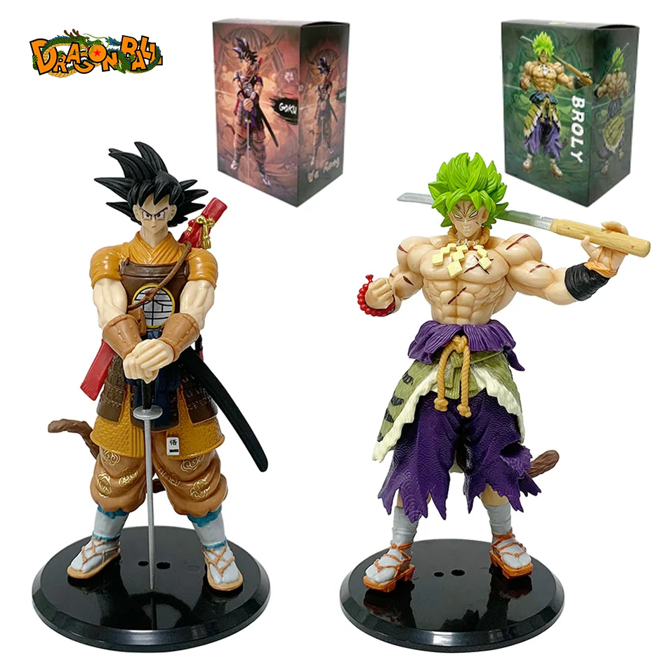 Dragon Ball ZLK Samurai Son Goku Broly Super Saiyan PVC Action Figures Anime Figure Model Toys Collection Doll Ornaments Gift
