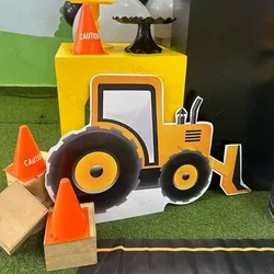 Construction Party Excavator Bulldozer Cutouts Foam Board Under Construction Boy Birthday Party Backdrop Props