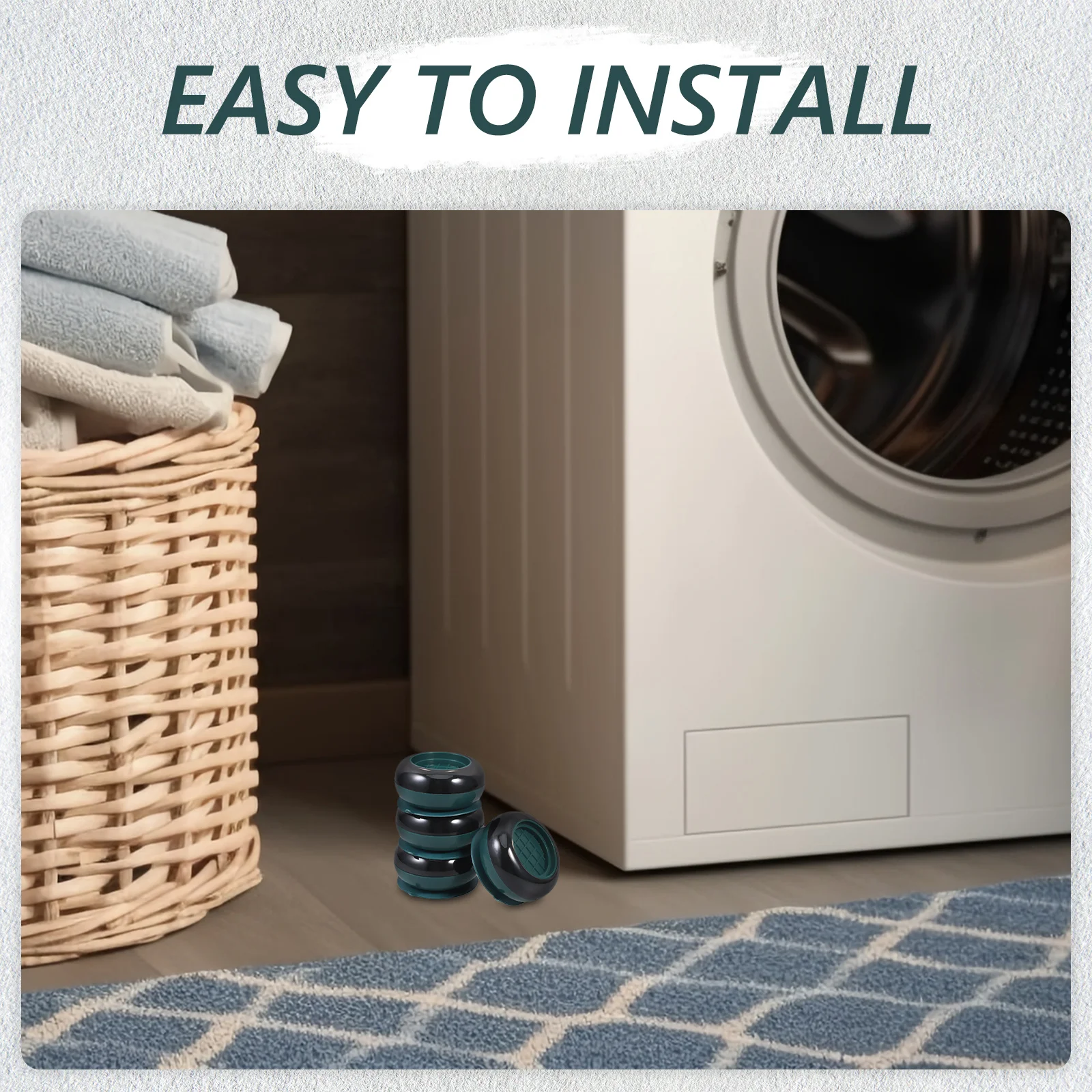 

4Pcs Washing Machine Base Stand Heavy Duty Anti Vibration Pads for Washer and Fridge Universal Leveling Stabilizer Feet