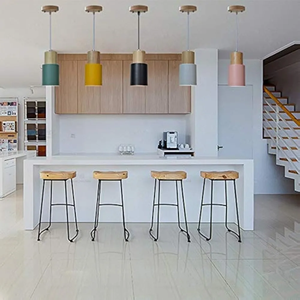 Lámpara LED de madera, aleación de aluminio ajustable + Material de roble, adecuada para el hogar, techo, dormitorio, comedor