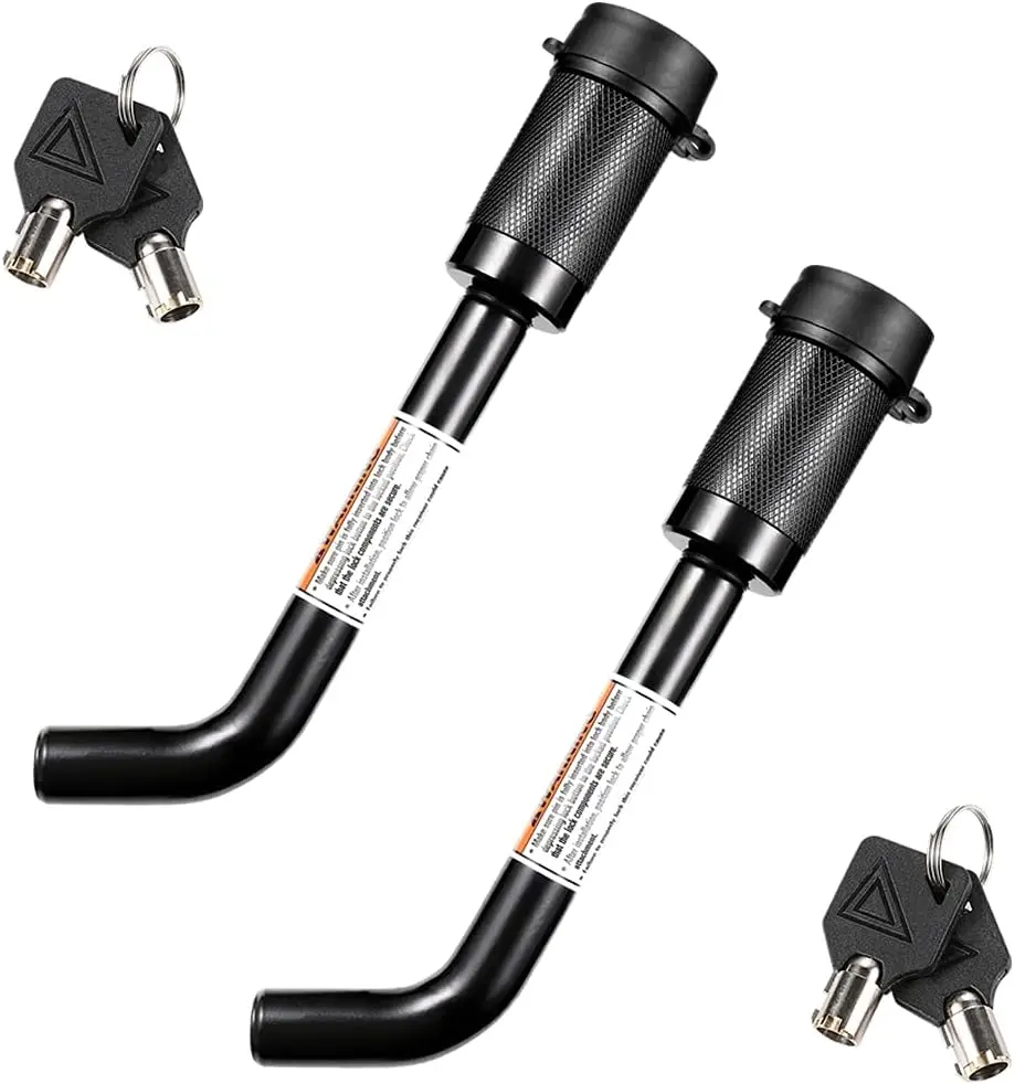 

Замок сцепного устройства прицепа, изогнутый штифт 5/8 дюйма, класс III IV, приемник 2-1/2 дюйма, одинаковый ключ (2 шт.)