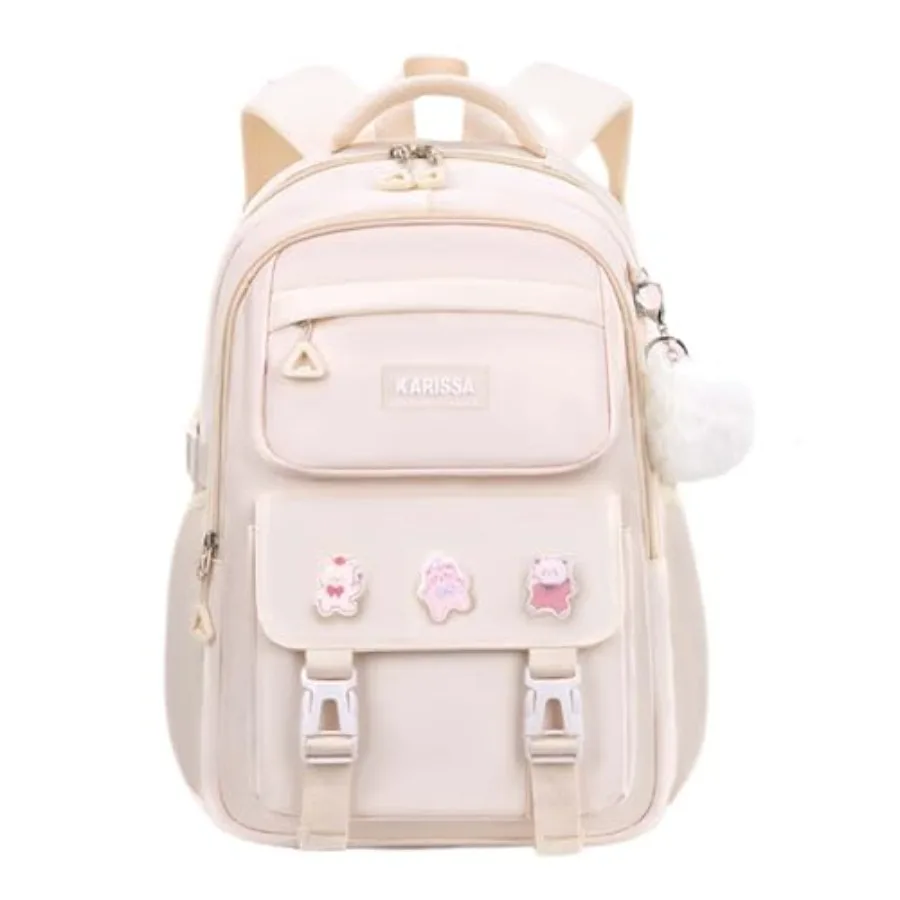 

Cute Backpack for Teen Girls Boys Kawaii Aesthetic Elementary Middle School Student Bookbag Preppy Laptop Backpack for Ages 6-8
