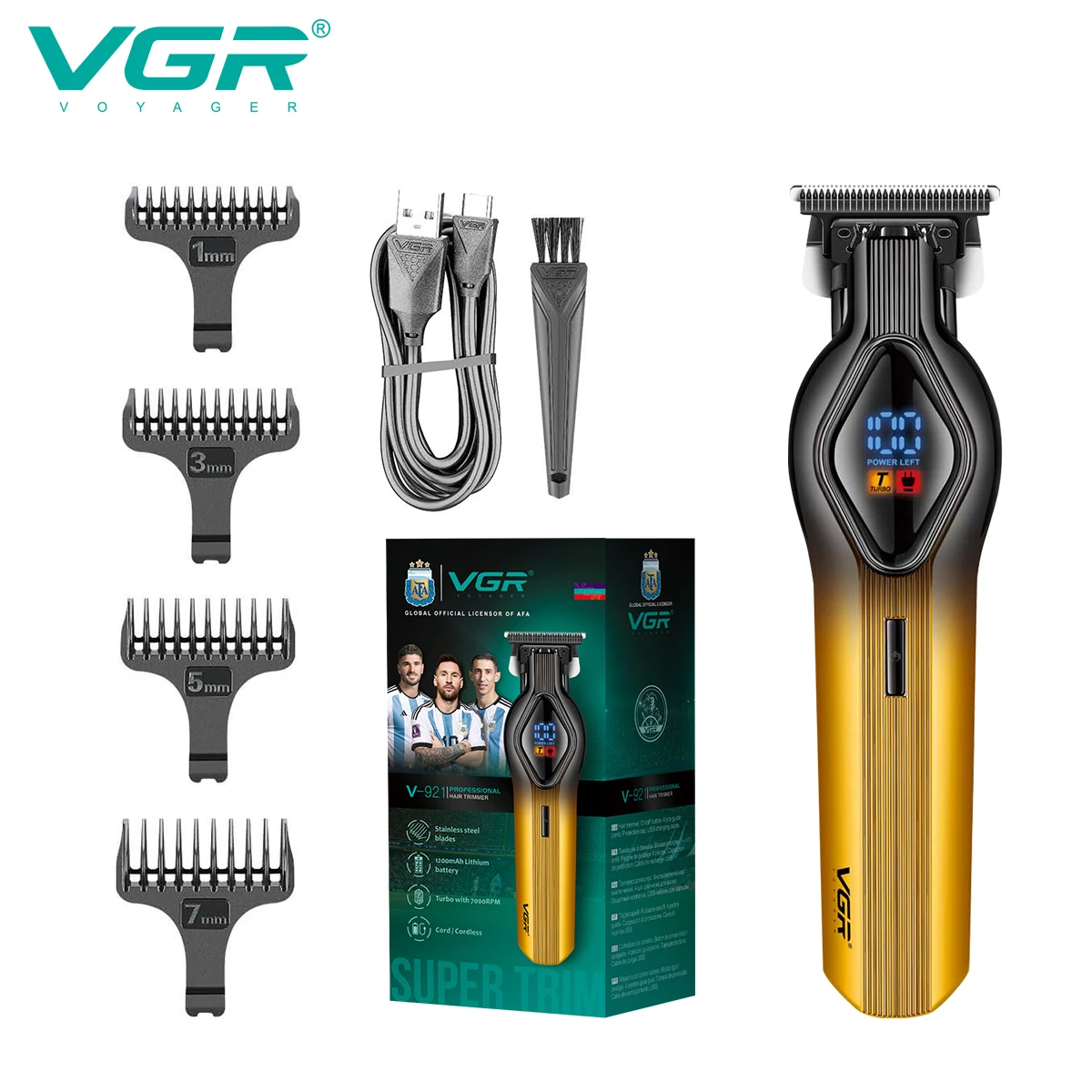 VGR 921 nuova tagliacapelli elettrica transfrontaliera Display digitale LCD parrucchiere incisione speciale tagliacapelli elettrici con testa a olio