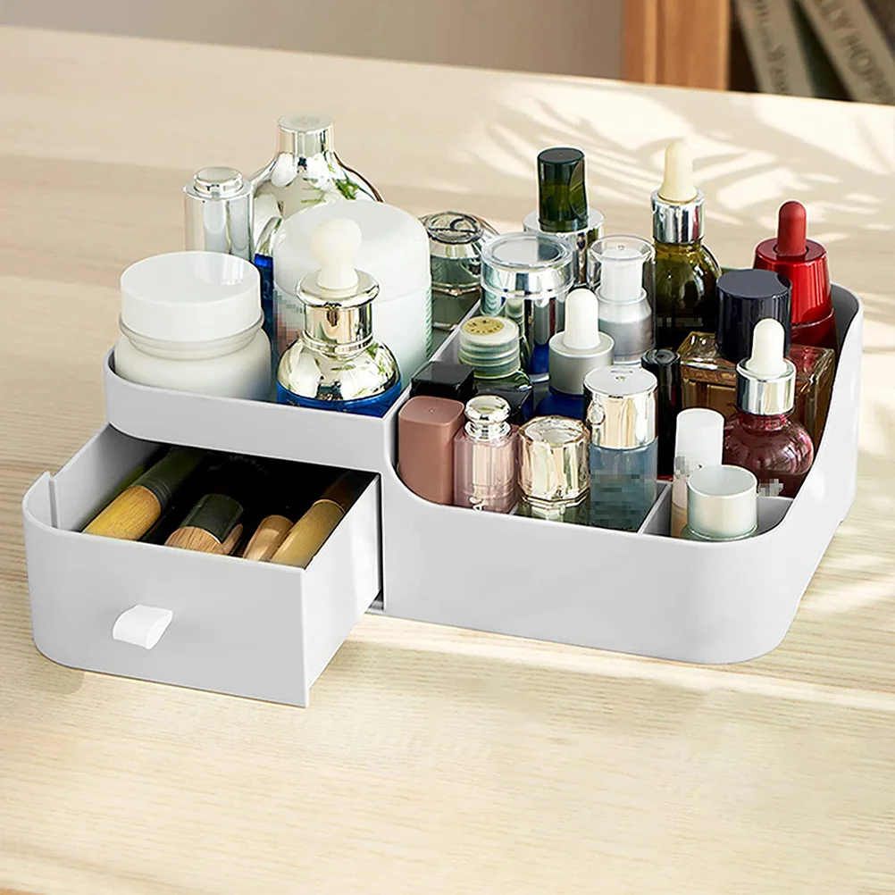 

Desktop Makeup Organizer Box Large Capacity Storage For Lipstick Foundation Brushes Nail Polish Display Case