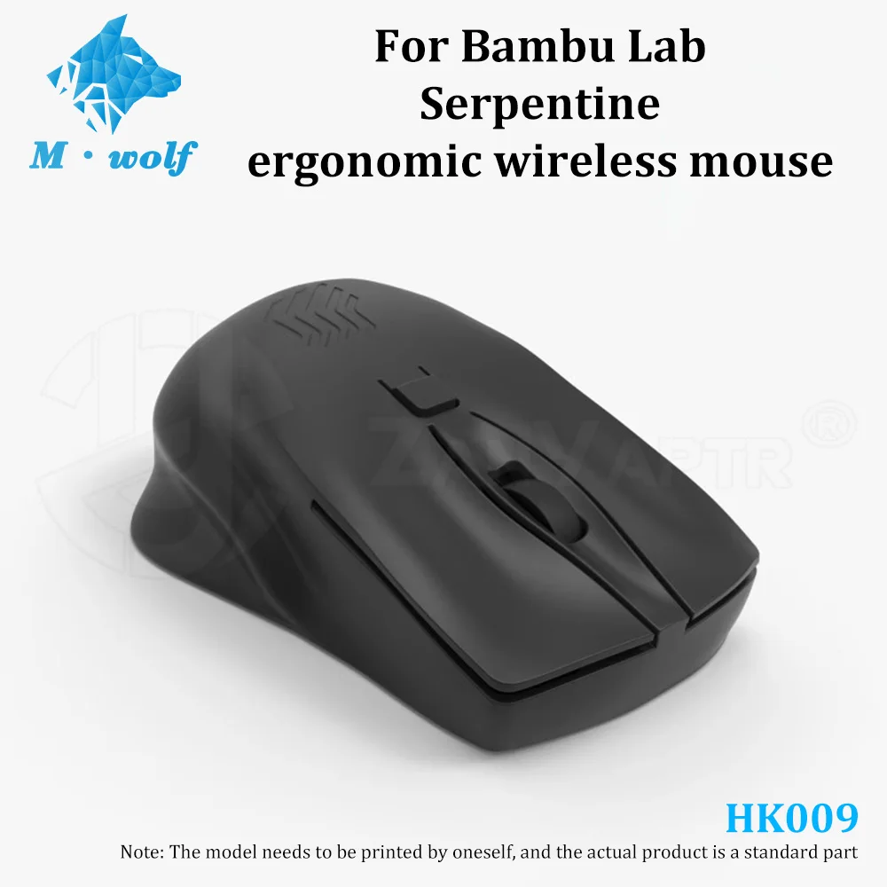 

Эргономичная беспроводная мышь для Bambu Lab Serpentine HK009, компоненты креативной модели «сделай сам», детали 3D-принтера