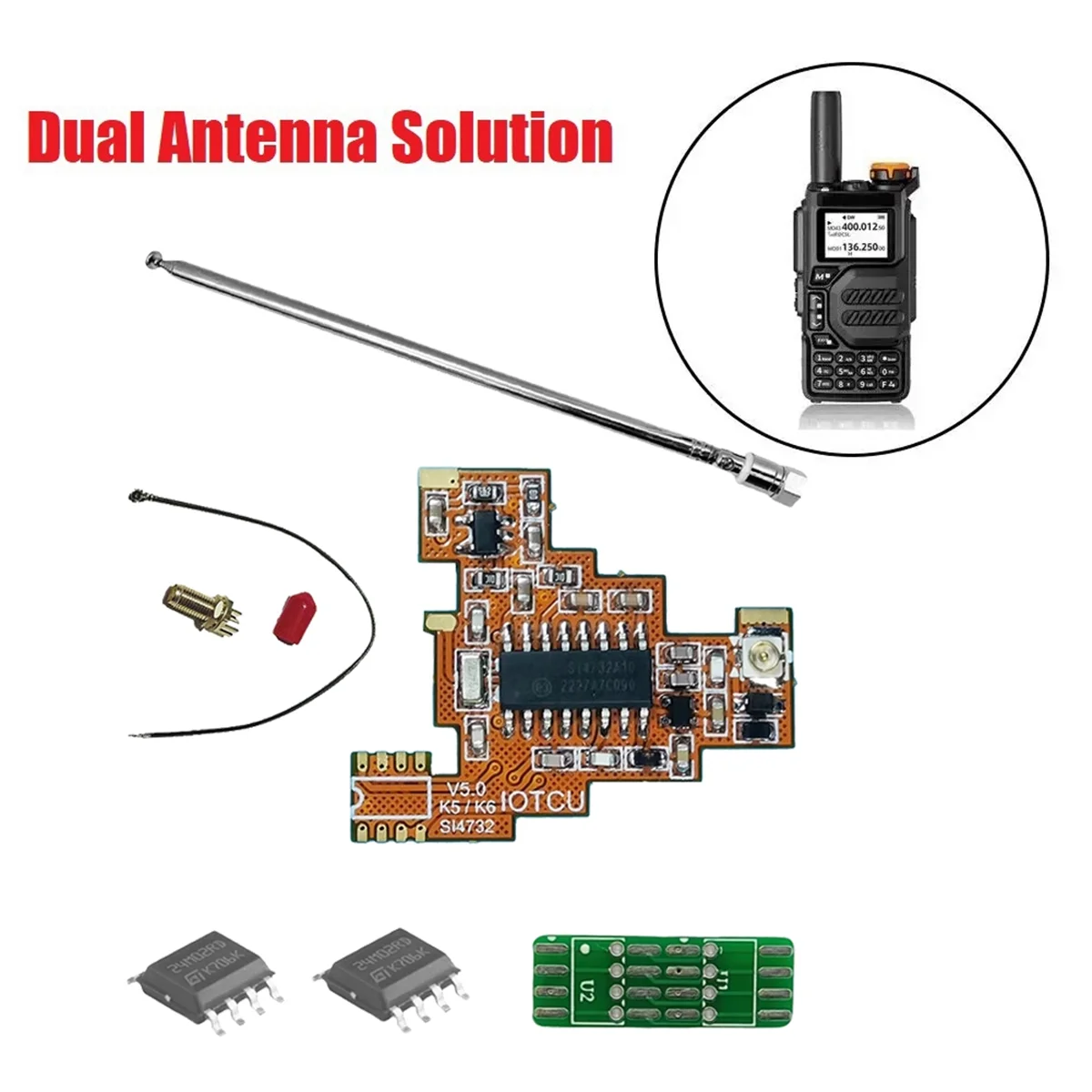 Módulo FPC SI4732 V5.0 + sistema múltiple de chip 2x2M para Quansheng UVK5 K6_Y80A