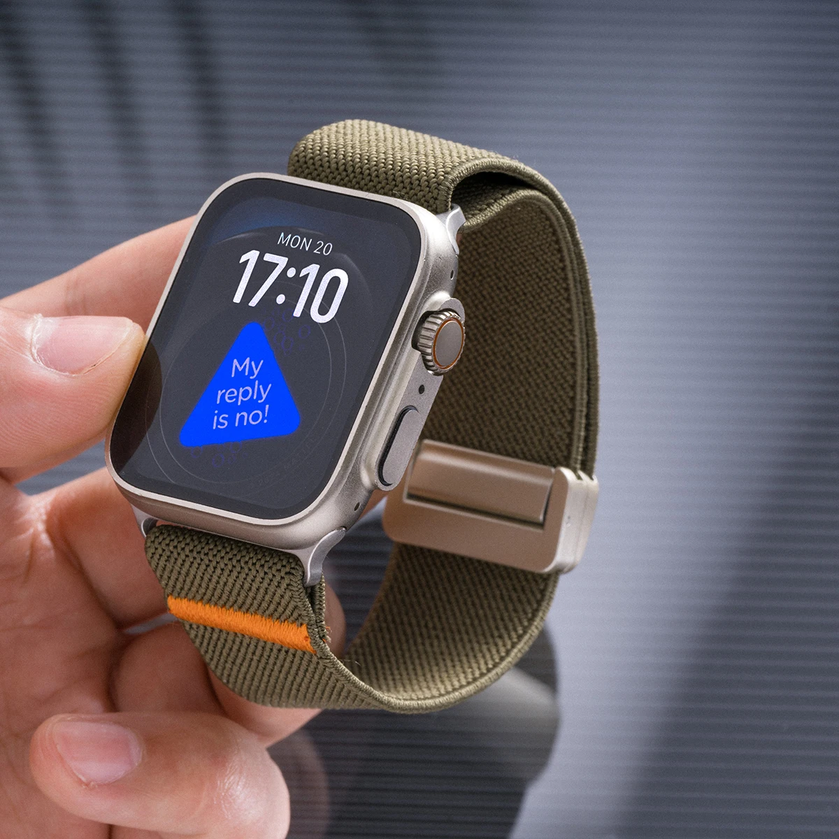 Magnetic Loop Strap for Apple Watch Ultra Band 49mm 45 44 46 42 41mm Nylon Elastic Stretchy Wristband for Series10 9 8 7 6