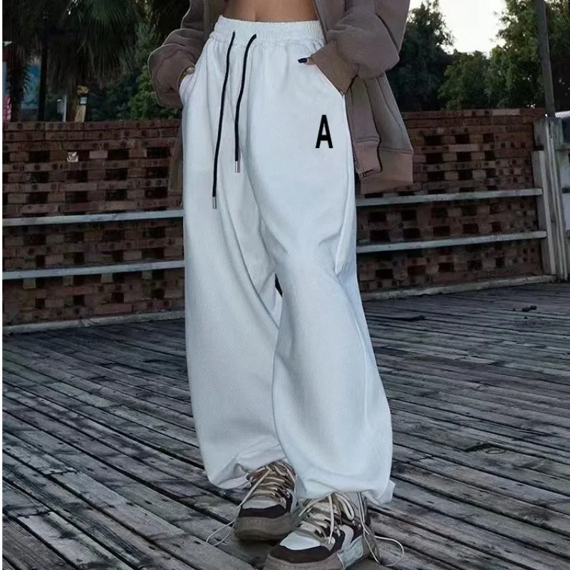 Pantalones Cargo de estilo americano para mujer, ropa de calle de cintura alta, pantalones sueltos de pierna ancha, pantalones de chándal de Hip Hop, Y2K, Otoño e Invierno