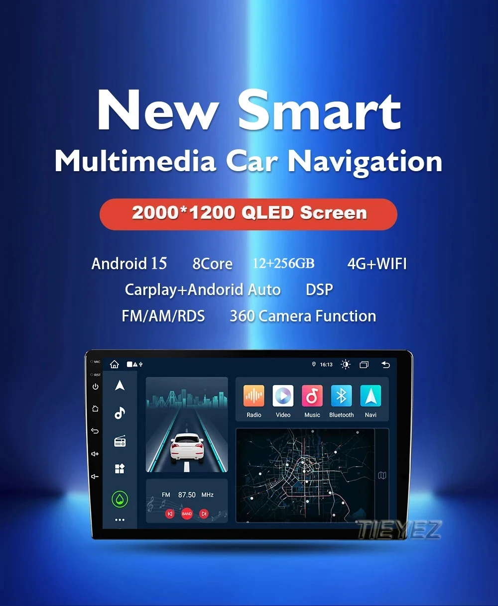 Carplay Auto 2K لسيارة شيفروليه أفيو 2 2011 - 2015 أندرويد 15 شاشة راديو السيارة مشغل وسائط متعددة WIFI + 4G Autoradio Stereo WIFI 4G #1