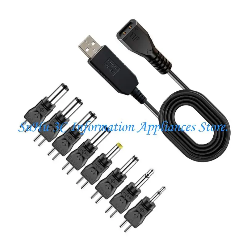  USB-A Power Cable with 5V Input and 12V Output for Compatible Broadband Devices, Fiber Access Equipment, and Security Cameras