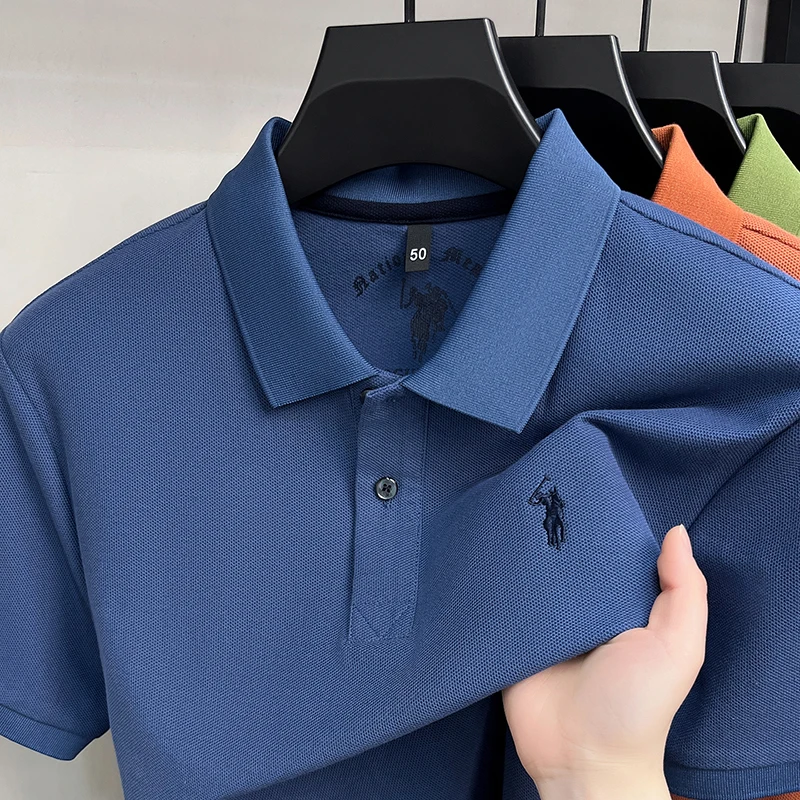 High-End 100% Baumwolle Kurzarm Polo Shirt Herren Sommer Luxus Marke Klassische Paul Pony Stickerei Freizeit Business Mode Golf T-Shirt – Detail 20