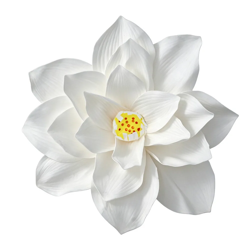 30/40/50CM Lotus Artificial Flowers Decoration Green Leaves Pink White Petals Realistic LotusGarden Decoration DIY Photo Props