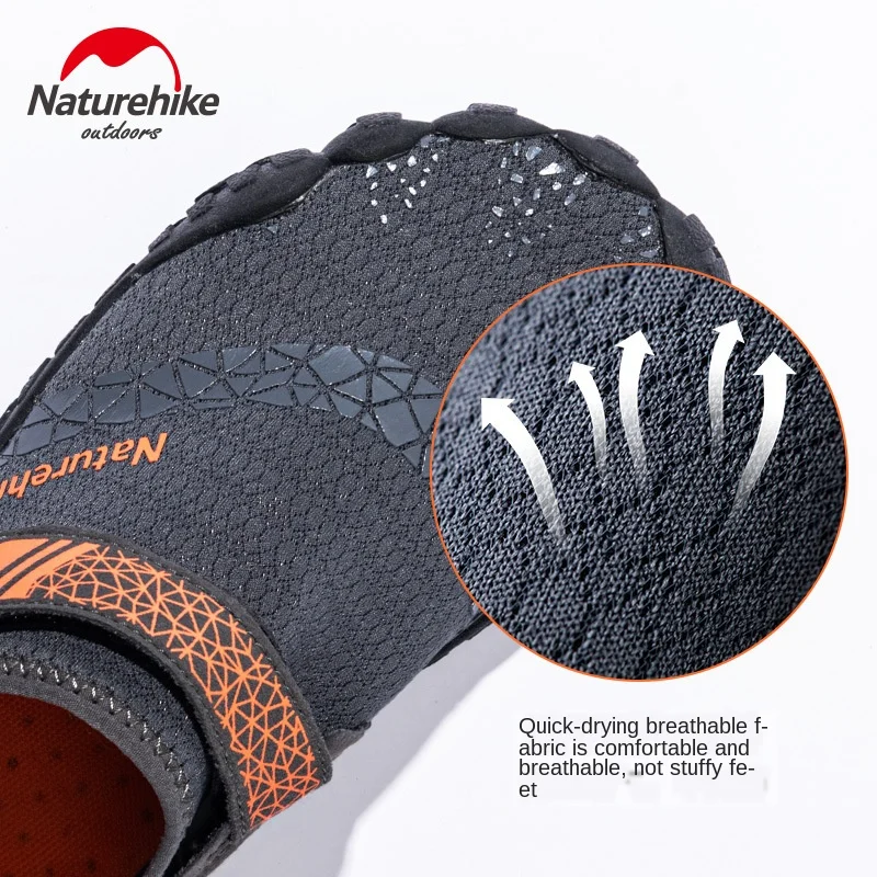 Naturehike Non-slip Wading Upstream Beach Shoes Thickened Rubber Sole Anti-skid Wear-resistant Bottom Drain Hole Design Shoe