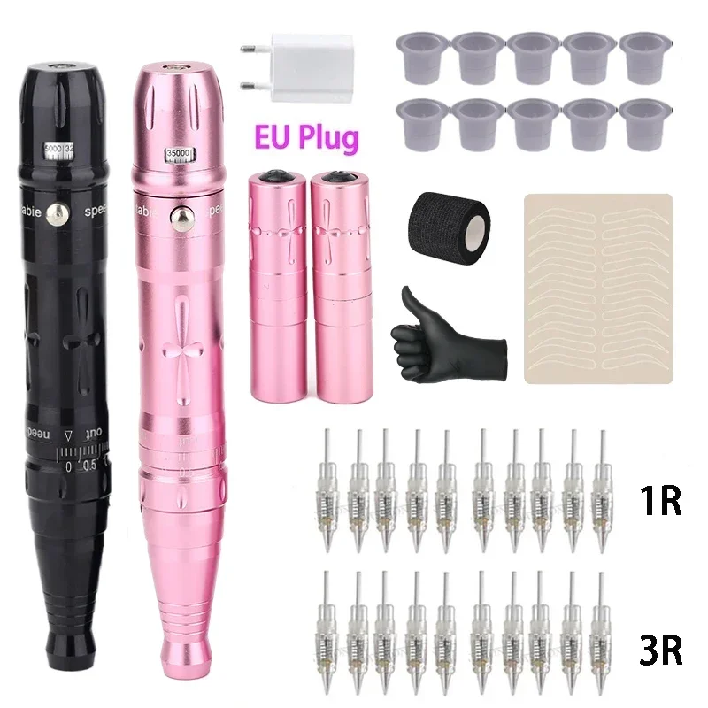 Tattoo Kit Complete Tattoo Machine Pen Set Tattoo Pen Set Professional  Micropigmentation Microblading Machine Set with Needles