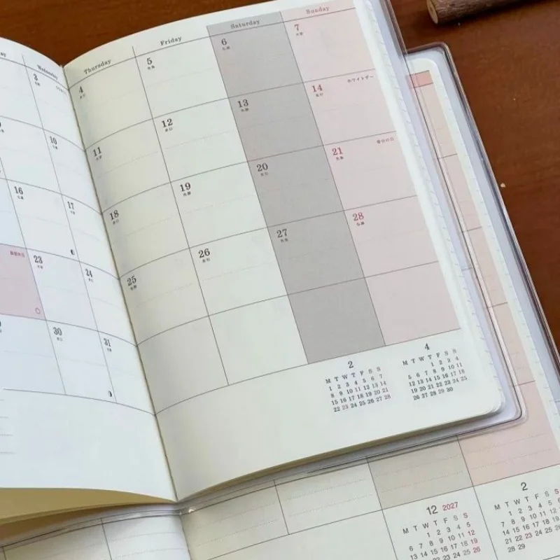 2027 Schedule Book Yearly Plan B6 Apple Series Weekly Plan Cute Girl Handbook Notebook Daily Record Diary