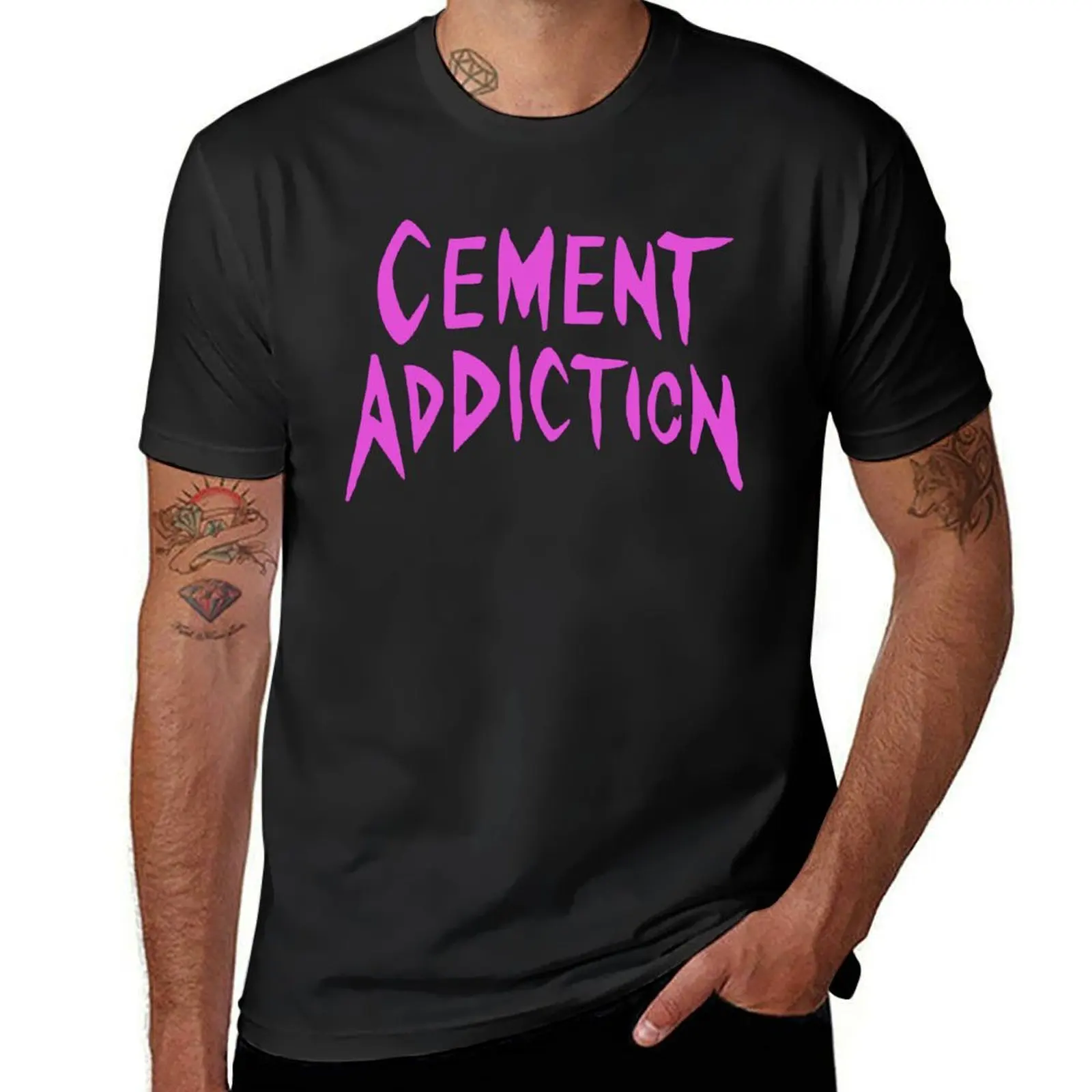 

Cement Addiction T-Shirt summer top anime clothes cute tops plain white t shirts men