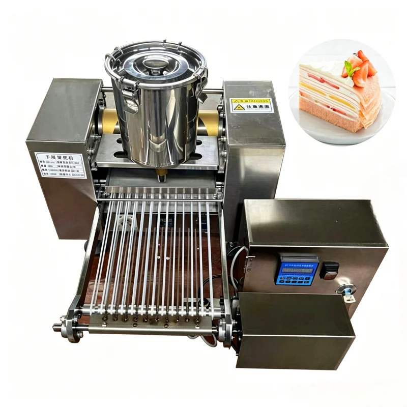 Electric Mille Crepe Sheet Machine Stainless Steel Egg Skin Machine Fruit Crepe Cake Bakery Machinery