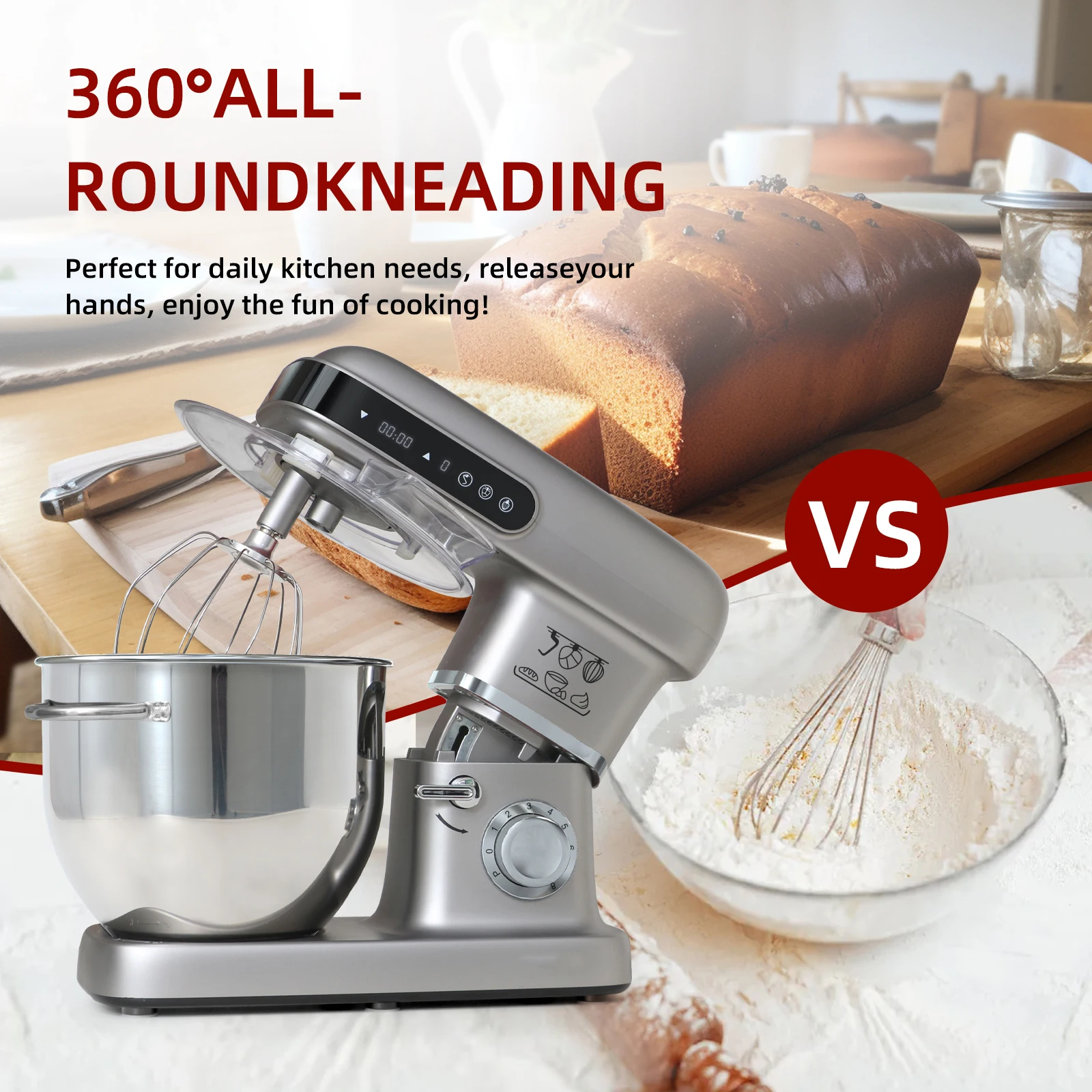 Cheftronic Small Kitchen Electrical Appliances 10L 2200W High Power Stand Mixer Electricity Cake Mixer Kitchen Robot