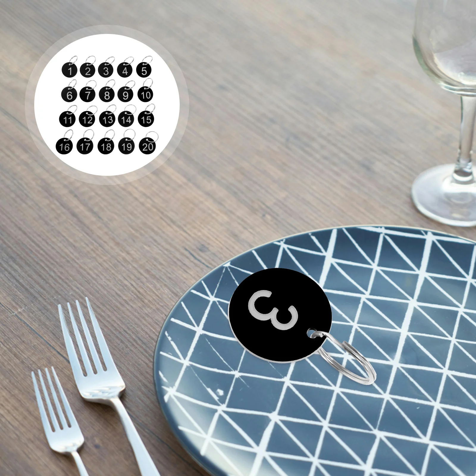 

1 set Numbered Hanger Tags Clear Round Plastic Number Labels For Keys Luggage Cafe Table Identification Tag Numbers 1-20