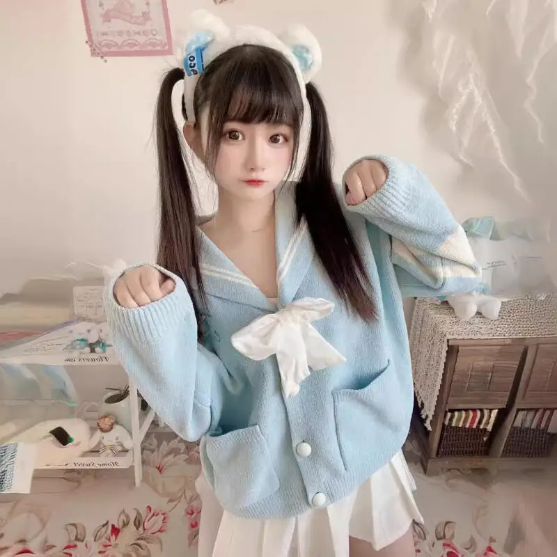 أنيمي لطيف سينامورول المرأة سترة الكرتون Y2K فضفاضة الدافئة Kawaii فتاة بلايز الربيع والخريف الحلو كلية نمط ملابس امرأة