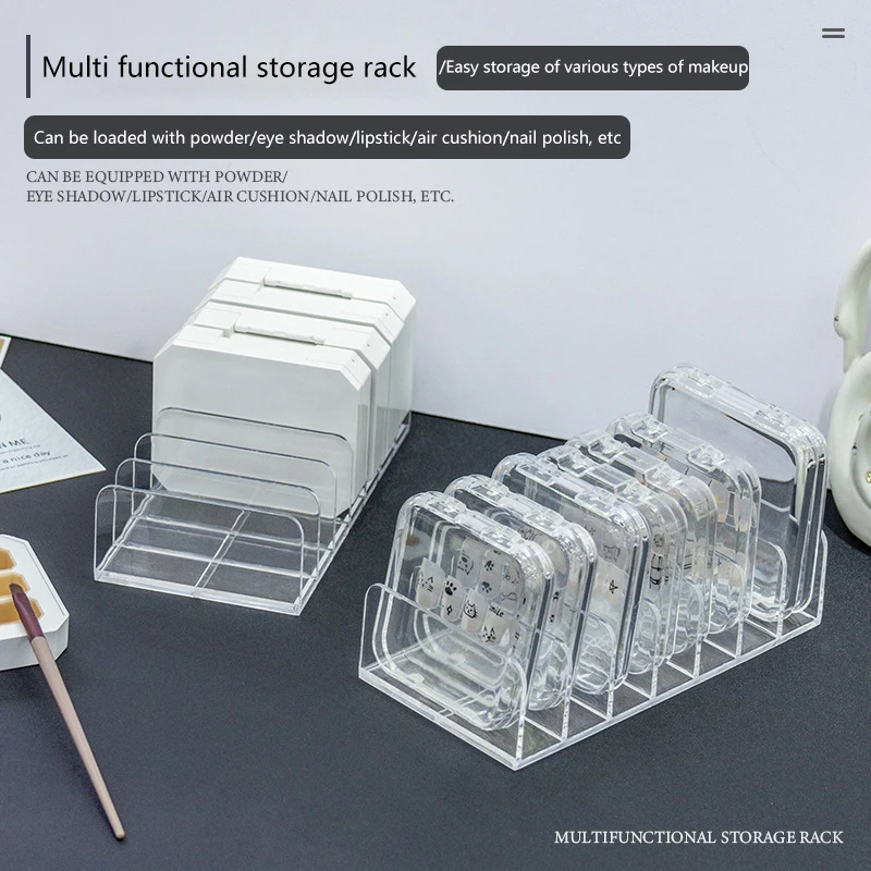 1PC Eyeshadow Tray Storage Rack Clear Powder Box Desktop Drawer Compartments Makeup And Cosmetics Storage Rack