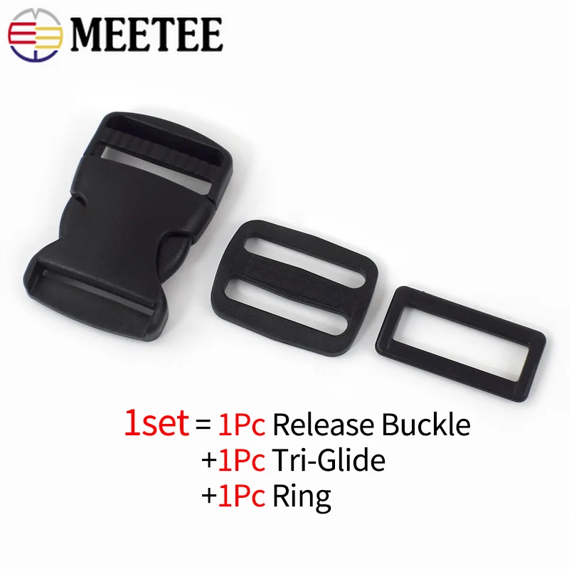 10set 15-38mm fibbie in plastica fibbia di rilascio cursore Tri-Glide chiusura regolabile per cinturino per borsa Clip per cintura accessori fai da