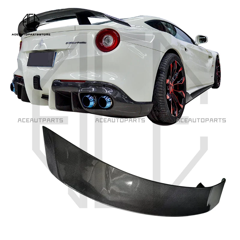 

Novi-Te Roso Style Car Modification Parts 3K Plain Weave Carbon Fiber Rear Spoiler Wing For Ferrari F12