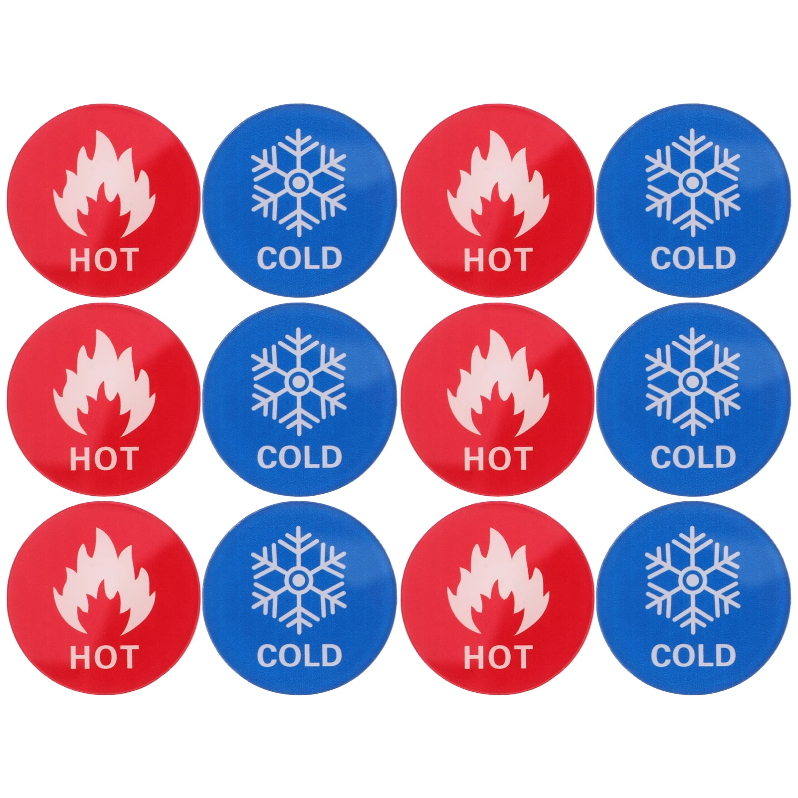 

6 Pairs Hot Cold Signs Acrylic Material Water Heater Faucet Bathtub Taps Indicator Labels Stickers Traffic Safety