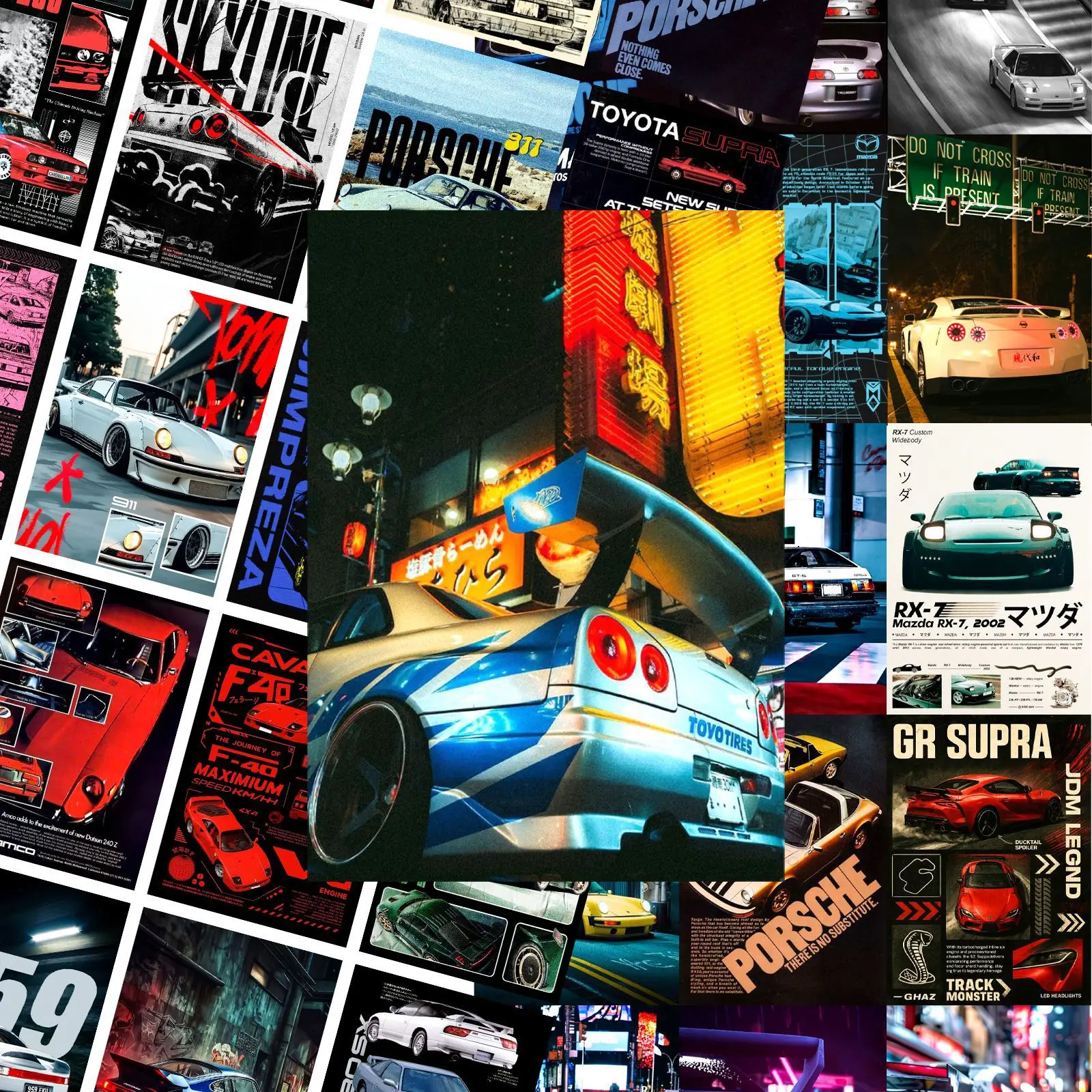 

10/30/50PCS Cool Car JDM Posters Cartoon Sticker DIY Phone Laptop Luggage Skateboard Graffiti Decals Fun for Kid