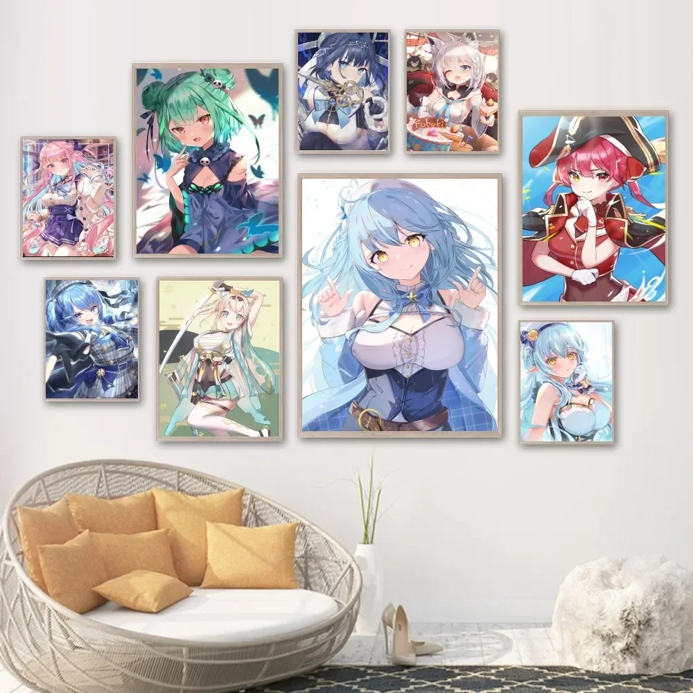 Hololive Virtual Idol Poster Decorative Painting Bedroom Bedside Wall Sticker Living Room Restaurant Cafe Entrance Mural