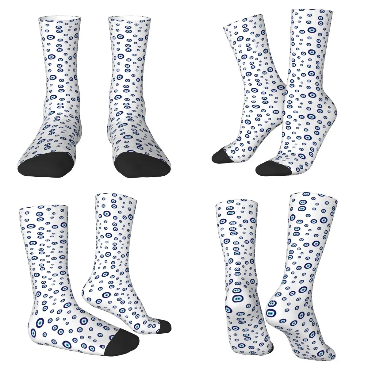 Halloween Evil Eye Pattern Socks Harajuku Super Soft Stockings All Season Long Socks for Unisex Valentine's Day Gifts