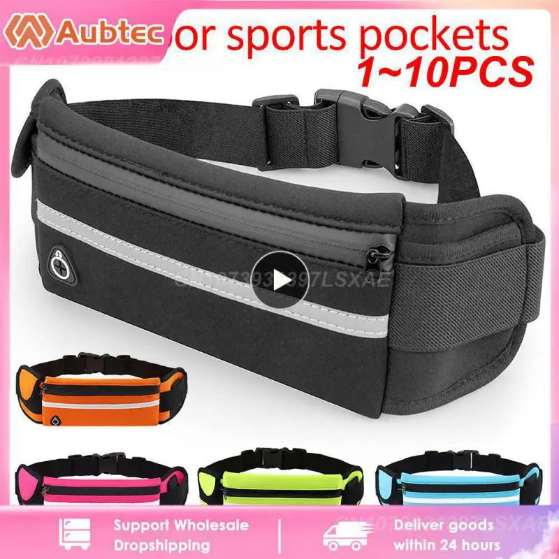 1~10PCS Travel multifunctional Sports pocket mini fanny pack for men women Portable convenient USB waist pack waterproof phone