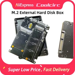 Coolcirc M.2 Converting Solid-state SSD to Sata3 External Hard Disk Box Ngff Msata to Serial Port Conversion Card Dual-use