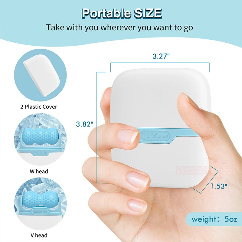 2in1ダブルヘッドアイスローラーマッサージ器 顔のむくみ、痛み緩和、冷感療法マッサージローラー、スキンケアツール