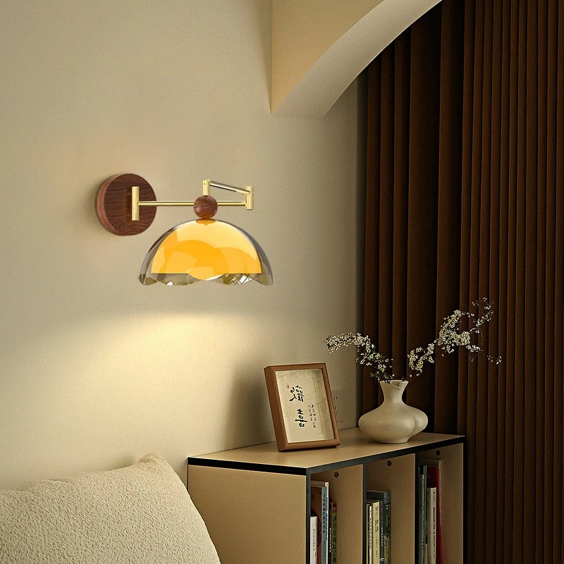 American Retro Swing Arm Retractable Wall Lamp Bedhead Sofa Background Balcony Stairs Advanced Decoration Decorative Fixtures