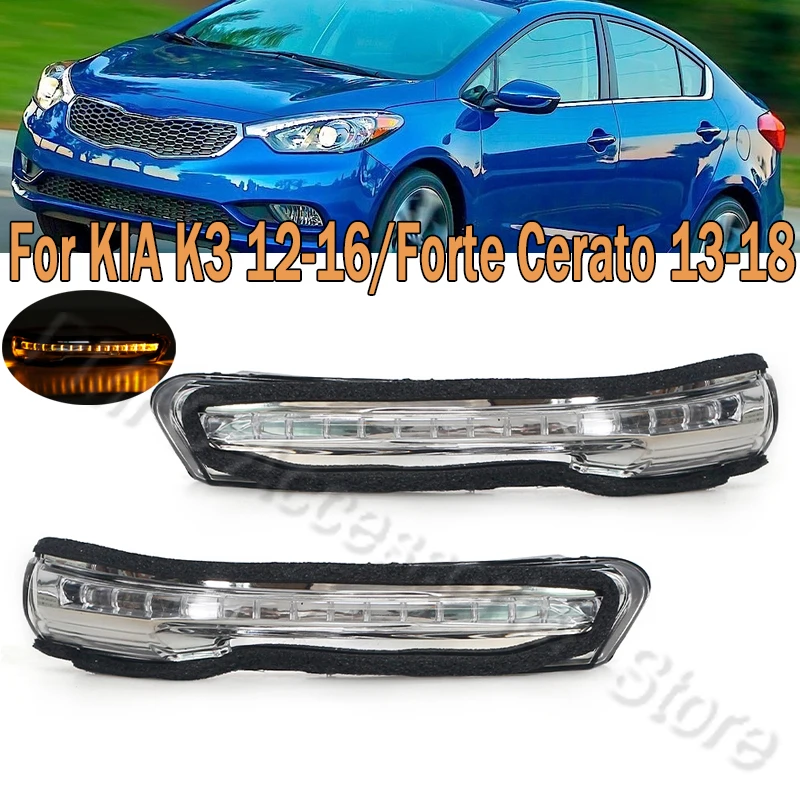 

Car LED Rearview Mirror Turning Signal Light Side Mirror Lamp For KIA K3 2012-2017 Forte Cerato 2013-18 87614-A7000 87624-A7000