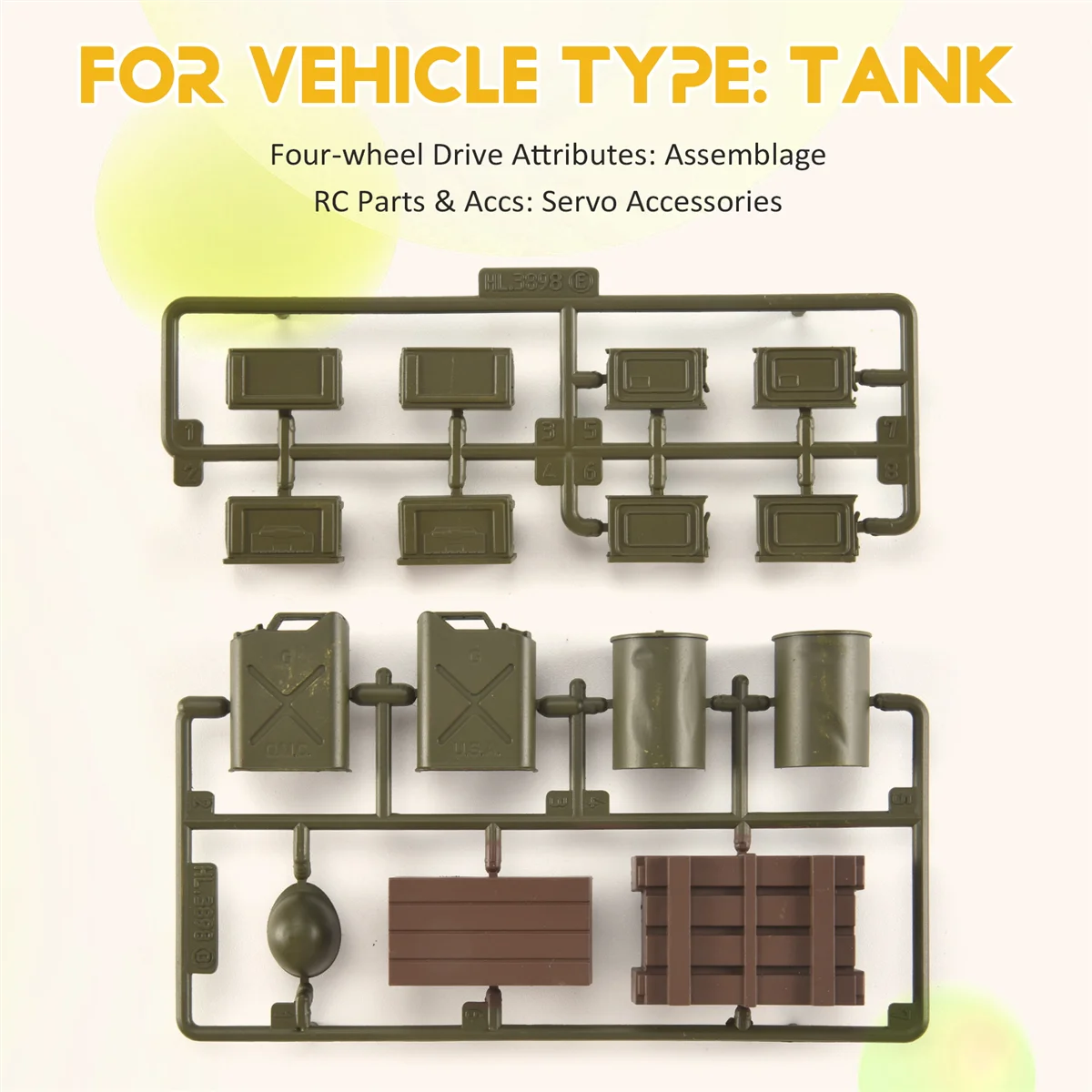 Для 1/16 Henglong Tank 3898-1 США Sherman M4A3 RC танк пластиковые аксессуары для солдат сумка для запчастей