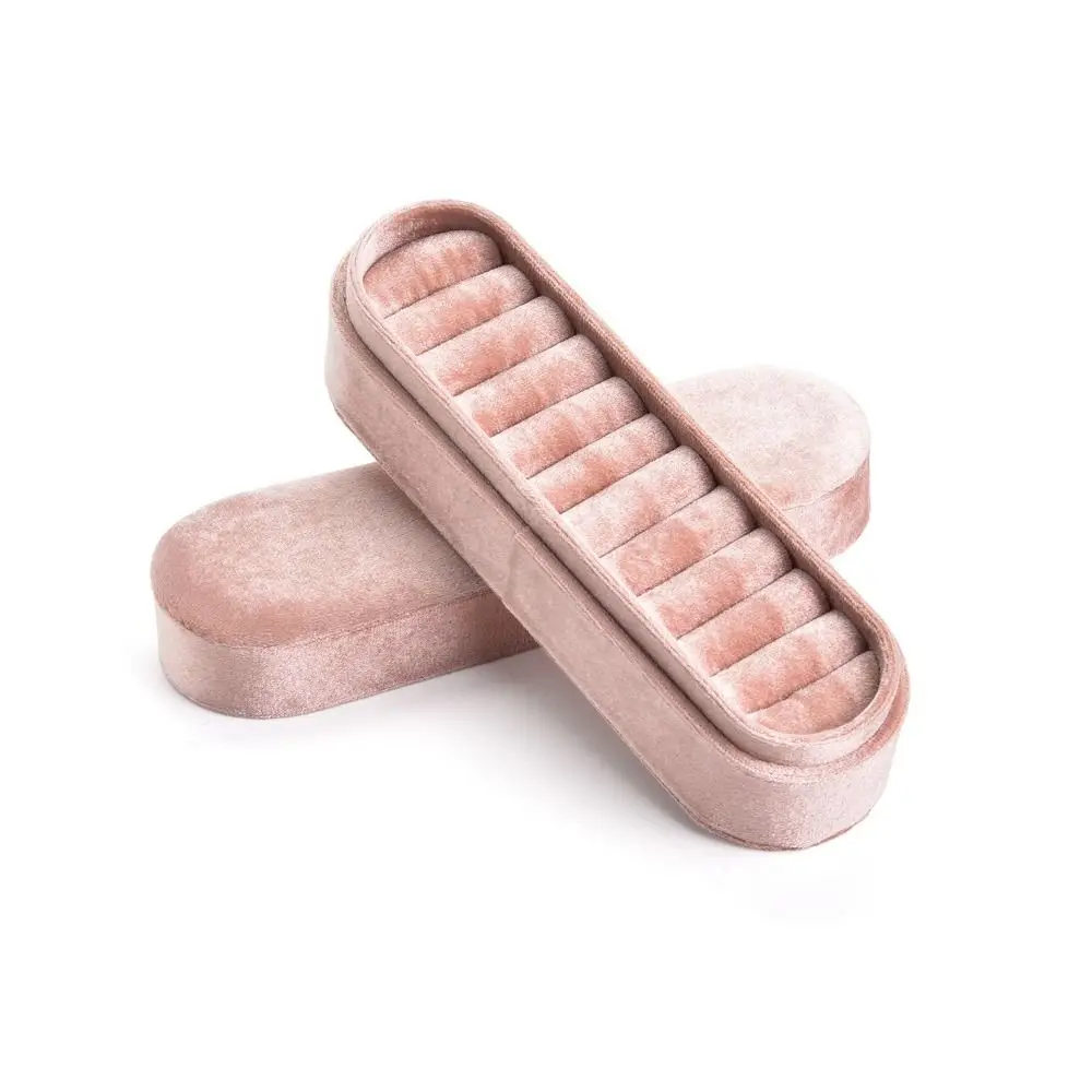 

Lid Velvet Jewelry Display Tray Dust-proof Handmade Ring Storage Box Insert Divider Extra Soft Bracelet Organizer