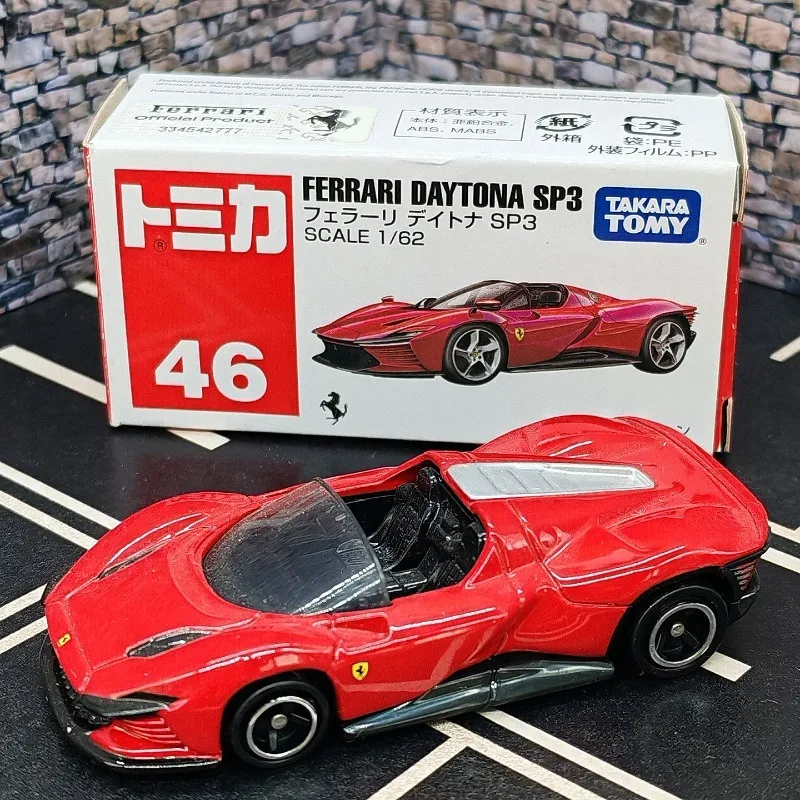 

TAKARA TOMY Tomica 1/62 Scale Alloy Car Model Red White Box No 46 Ferrari Daytona SP3 Collection Decoration Gift Boy Toy