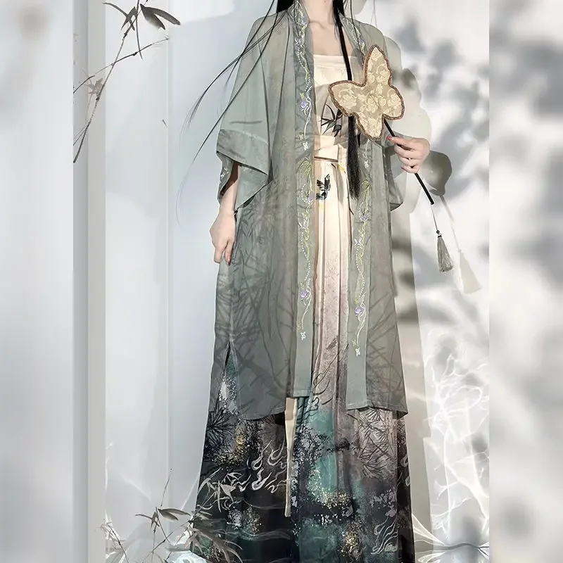 Abito Hanfu dolce in stile antico cinese da donna con ricamo chic tradizionale abito da ballo principessa costume orientale da fata